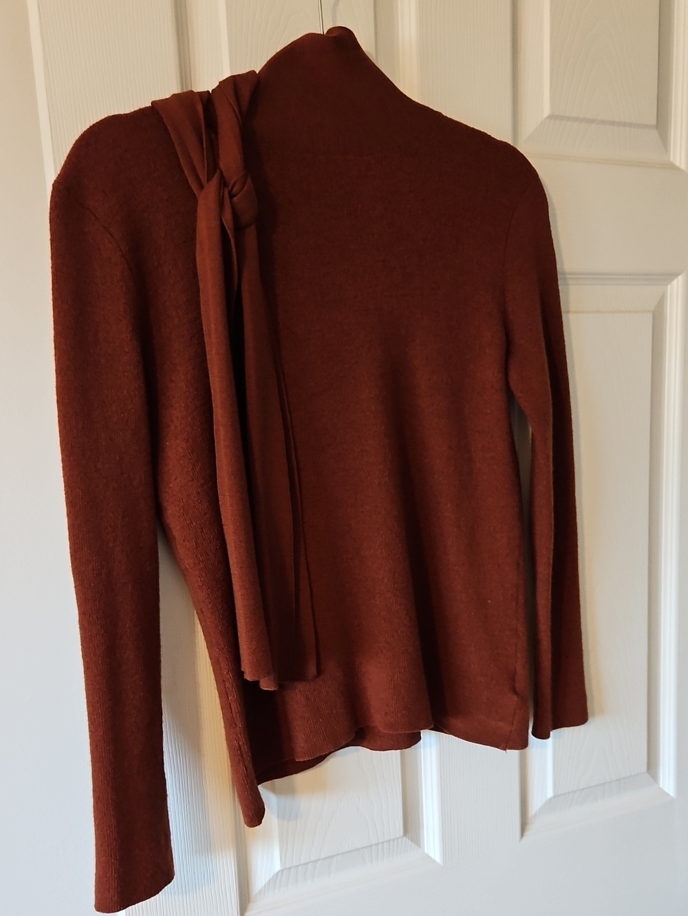 Wilfred Rust Tie-Scarf Turtleneck Sweater